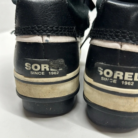 Sorel Tivoli Boots Snow Winter Leather Faux Fur Waterproof Black Womens Size 6 - Picture 8 of 9